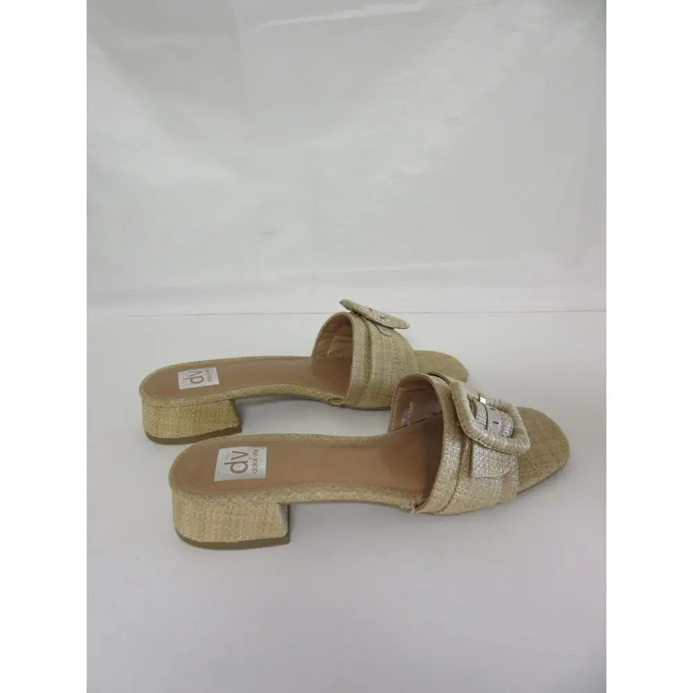 DOLCE VITA Nayte Raffia 10 Slip On Slide Comfort Casual Summer Sandals